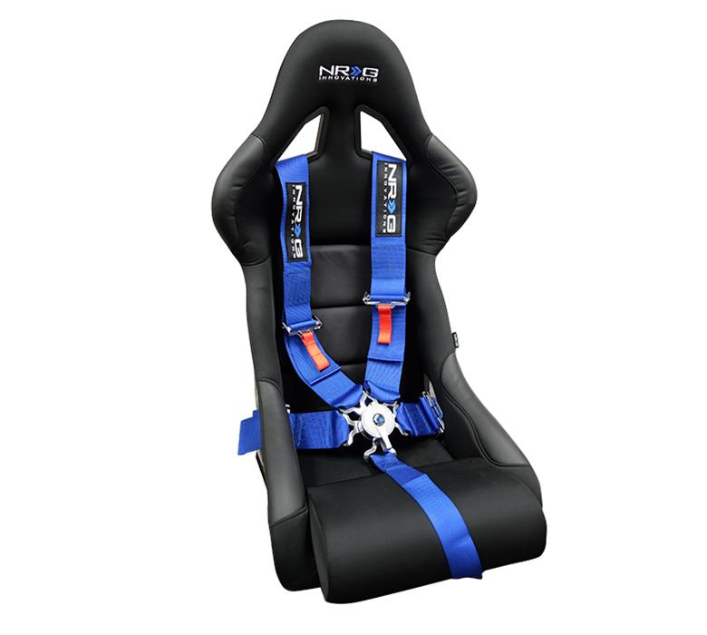 NRG Seat Belt 5-Point Harness SBH-R6PC BL Harness, Complete, 5-Point, Camlock, Silver, 3 in., Individual Shoulders, Pull Down, Bolt-In, Floor Mount, Each thumbnail 3