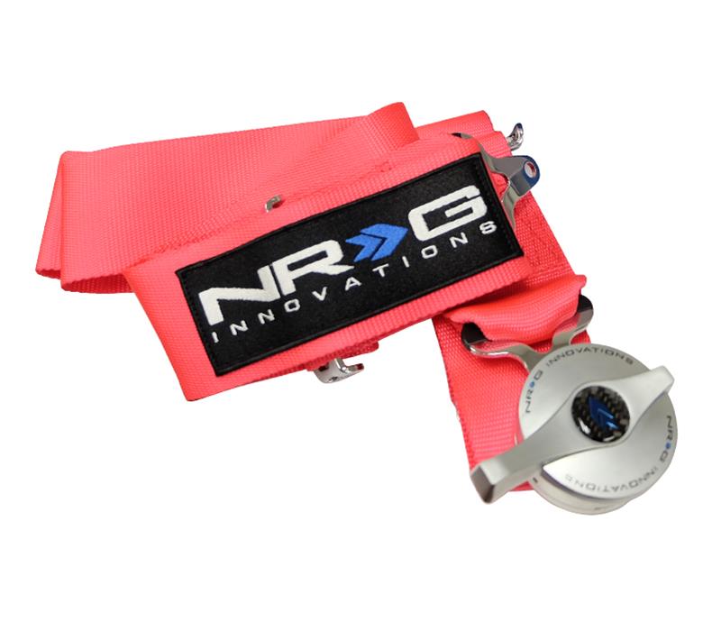 NRG Seat Belt 5-Point Harness SBH-R6PC PK Harness, Complete, 5-Point, Camlock, Pink, 3 in., Individual Shoulders, Pull Down, Bolt-In, Floor Mount, Each thumbnail 2