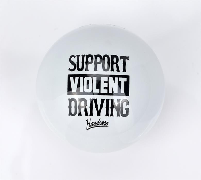 NRG Ball-Type Weighted Shift Knobs SK-350HC-WT Knob, Ball-Type, Round, White, Support Violent Driving Logo, Heavy Weight, Thread On, Universal, Each
