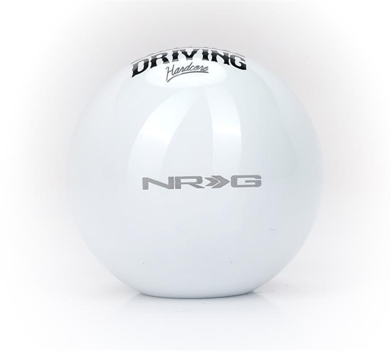 NRG Ball-Type Weighted Shift Knobs SK-350HC-WT Knob, Ball-Type, Round, White, Support Violent Driving Logo, Heavy Weight, Thread On, Universal, Each thumbnail 3