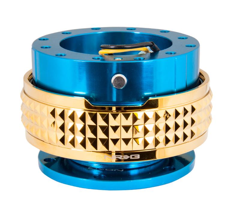 NRG Quick Release Kit - Pyramid Edition - Blue Body / Chrome Gold Pyramid Ring thumbnail 2