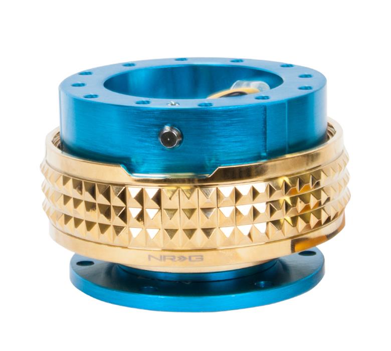 NRG Quick Release Kit - Pyramid Edition - New Blue Body / Chrome Gold Pyramid Ring thumbnail 2
