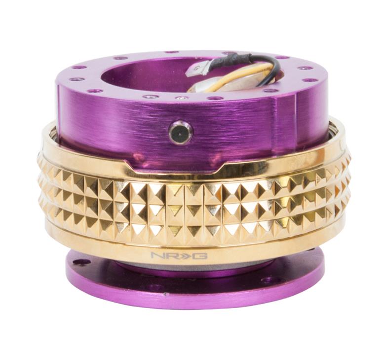 NRG Quick Release Kit - Pyramid Edition - Purple Body / Chrome Gold Pyramid Ring thumbnail 2