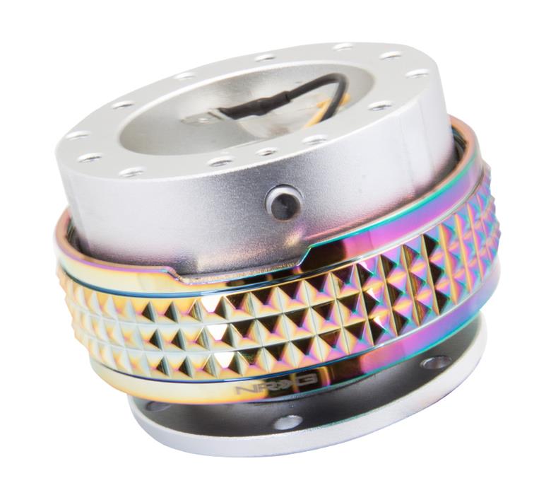 NRG Quick Release Kit - Pyramid Edition - Silver Body / Neochrome Pyramid Ring thumbnail 2