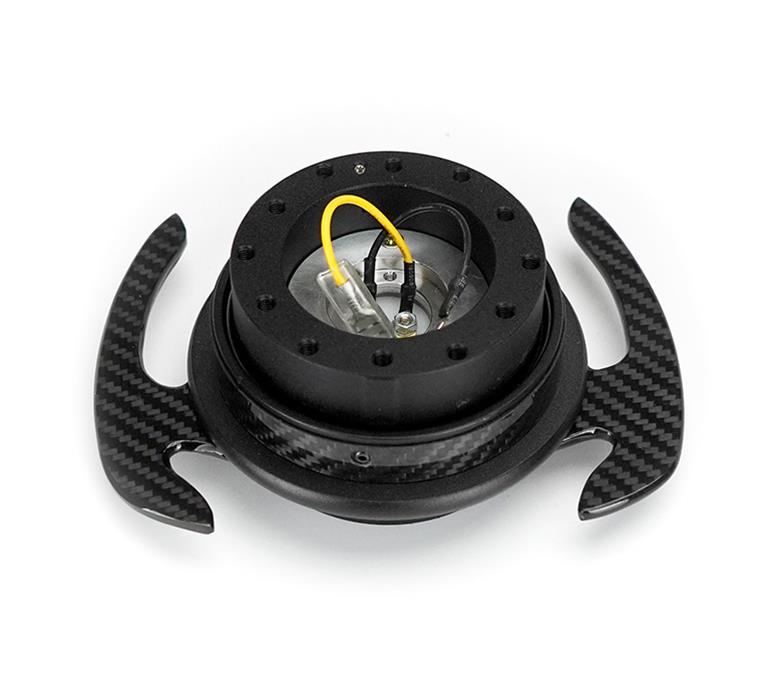 NRG 4.0 Quick-Releases SRK-700CF-1 Quick Release Kit - Black Body/Carbon Figer Trim Ring w/ Carbon Fiber Handles