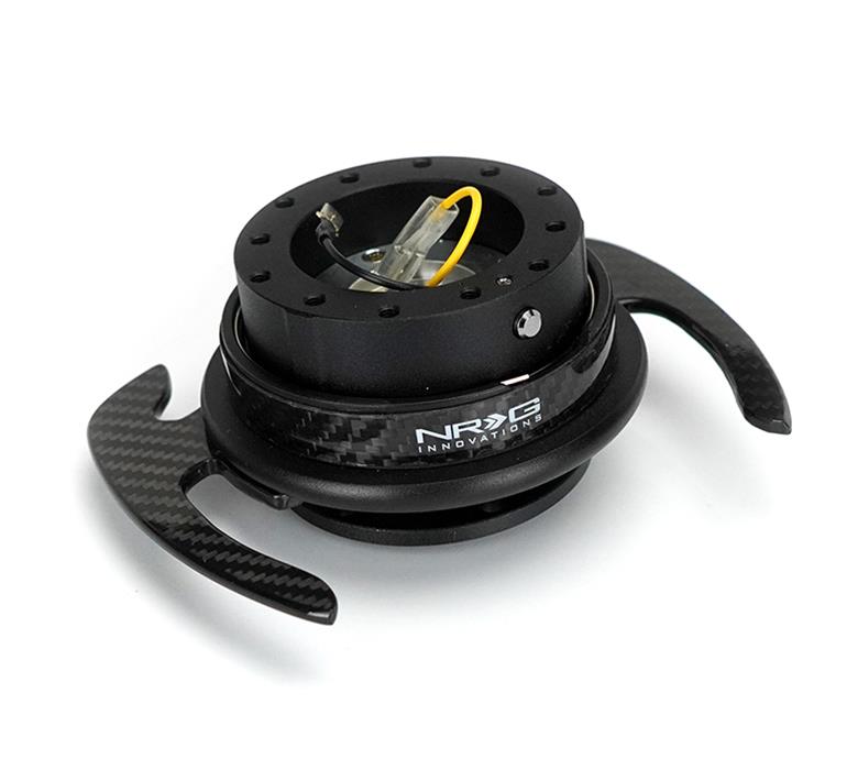 NRG 4.0 Quick-Releases SRK-700CF-1 Quick Release Kit - Black Body/Carbon Figer Trim Ring w/ Carbon Fiber Handles thumbnail 2