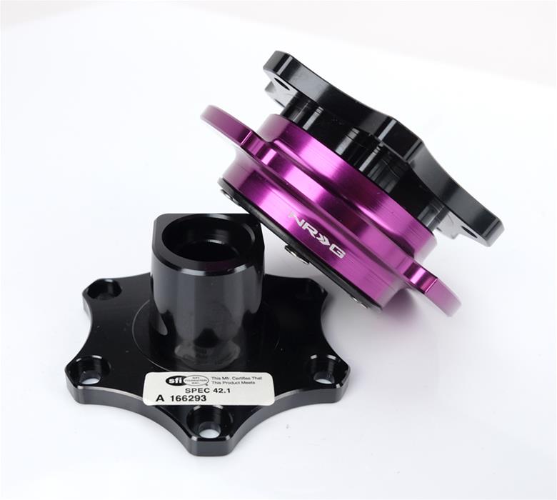 NRG Quick Release SFI SPEC 42.1 - Shiny Black Body / Shiny Purple Ring thumbnail 2
