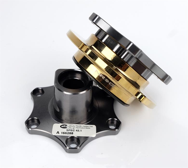 NRG Quick Release SFI SPEC 42.1 - Gun Metal Body / Gold Shinny Ring