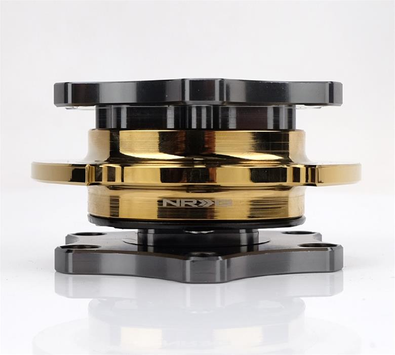 NRG Quick Release SFI SPEC 42.1 - Gun Metal Body / Gold Shinny Ring thumbnail 2