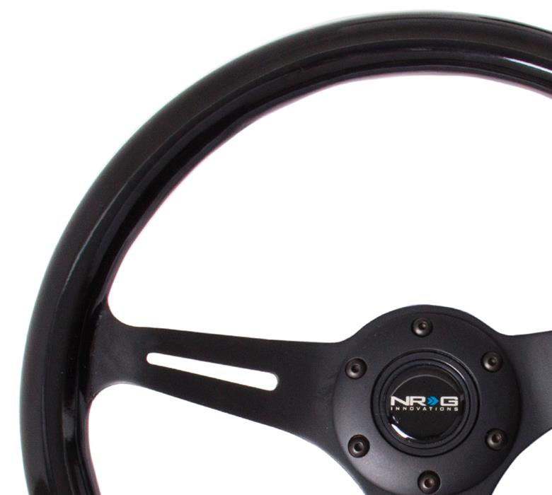 NRG Classic Wood Grain Steering Wheel (350mm) Black Paint Grip w/Black 3-Spoke Center thumbnail 3