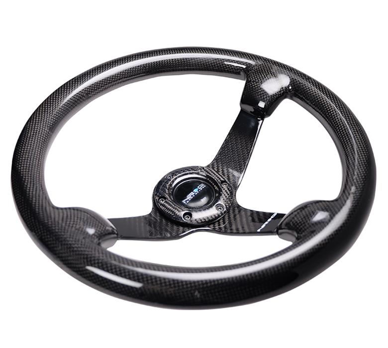 NRG Carbon Fiber Steering Wheel (350mm) Deep Dish - Full Carbon thumbnail 3