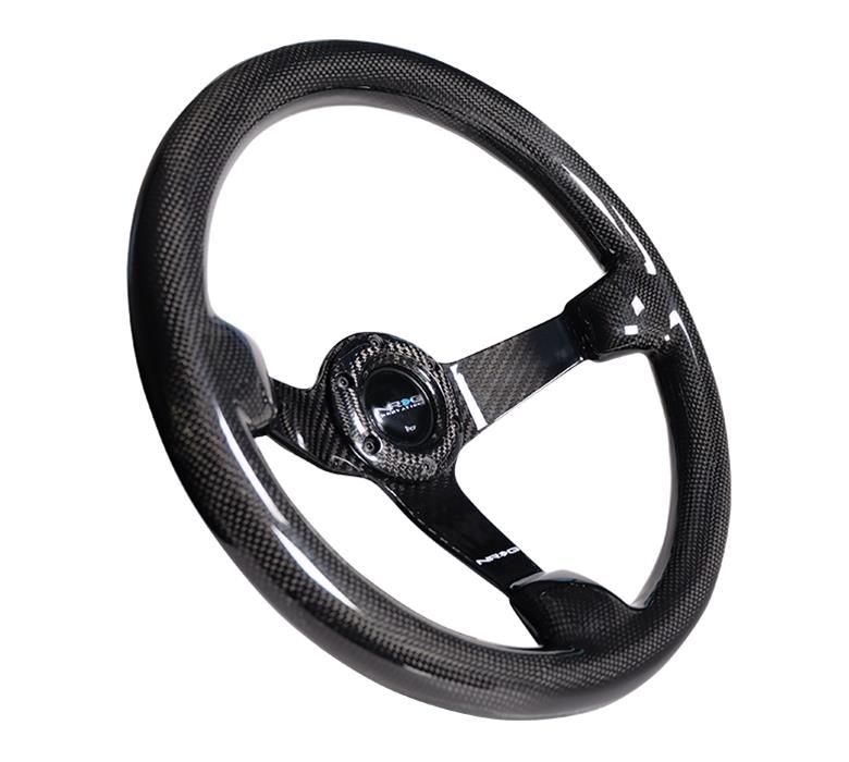 NRG Carbon Fiber Steering Wheel (350mm) Deep Dish - Full Carbon thumbnail 4