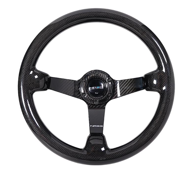 NRG Carbon Fiber Steering Wheel (350mm) Deep Dish - Full Carbon thumbnail 2