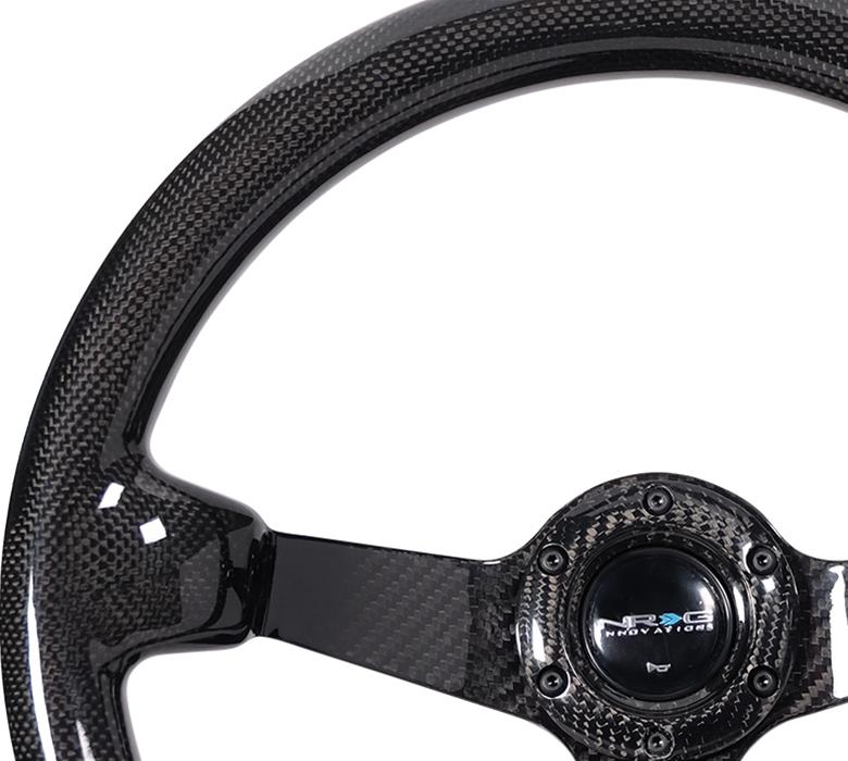NRG Carbon Fiber Steering Wheel (350mm) Deep Dish - Full Carbon