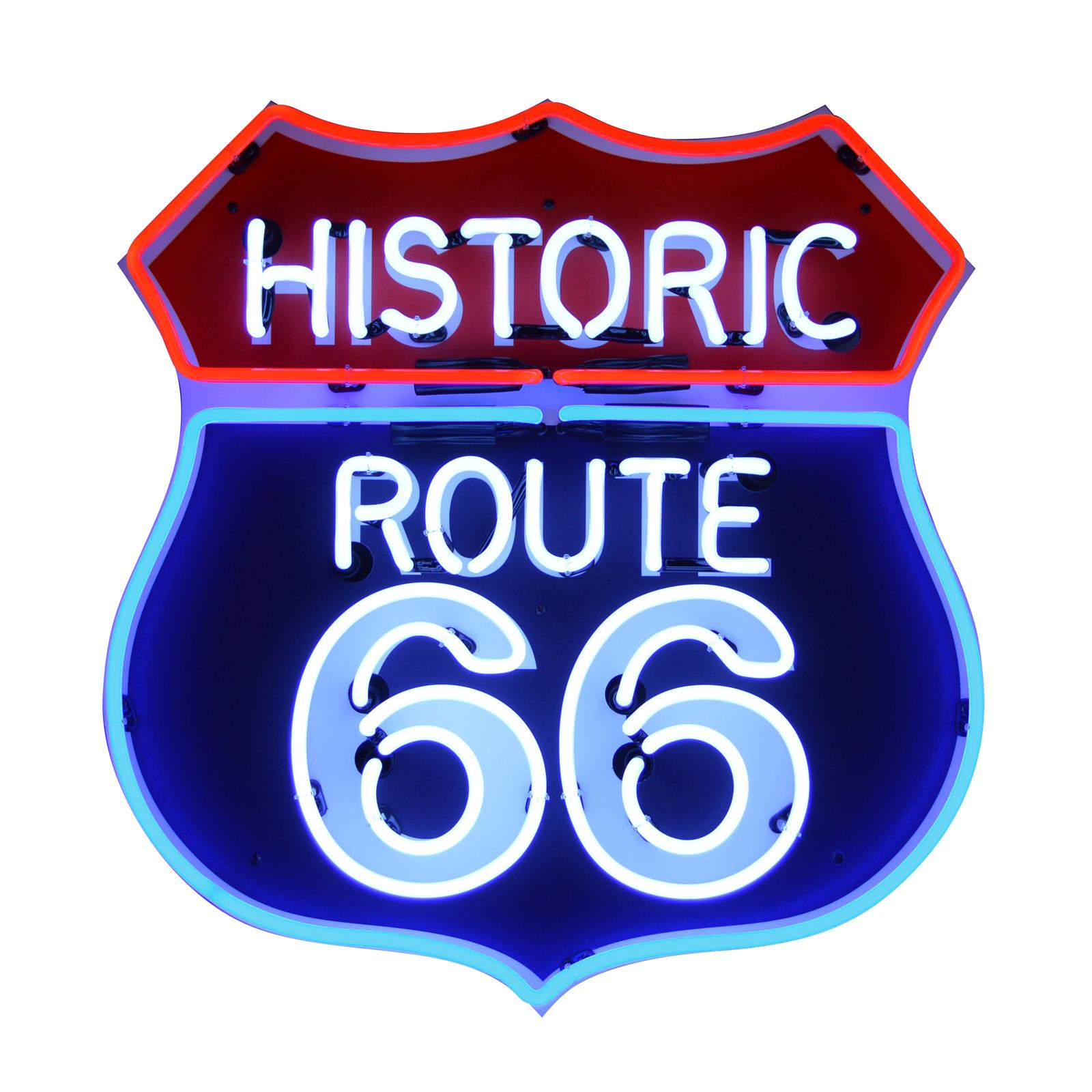 HISTORIC ROUTE 66 NEON SIGN WITH BACKING  5RT66B