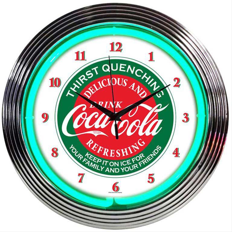 Summit Gifts 8CCGRN Coca-Cola Thirst Quenching Neon Clock | Summit