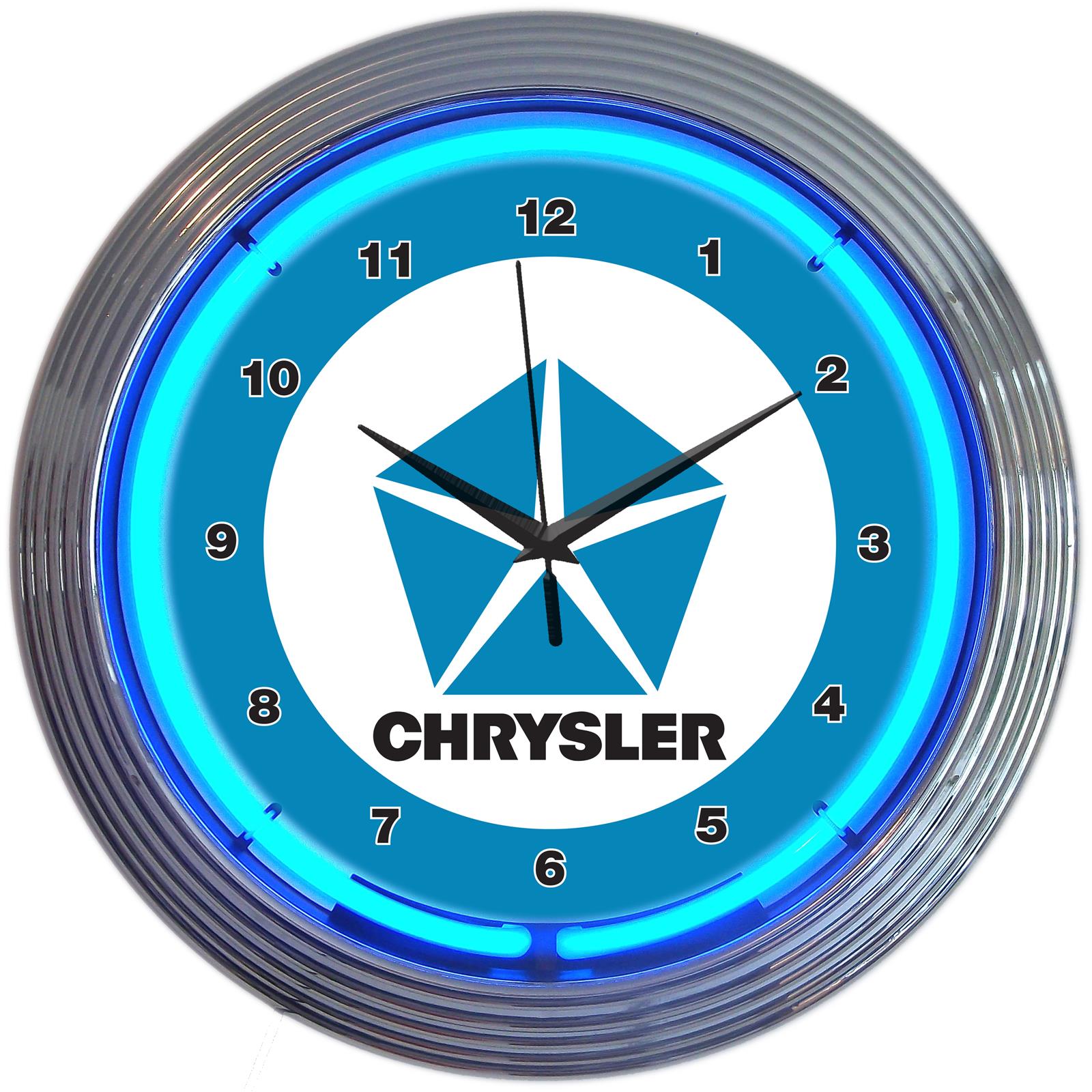 Summit Gifts 8crybl Chrysler Pentastar Neon Wall Clock Summit Racing