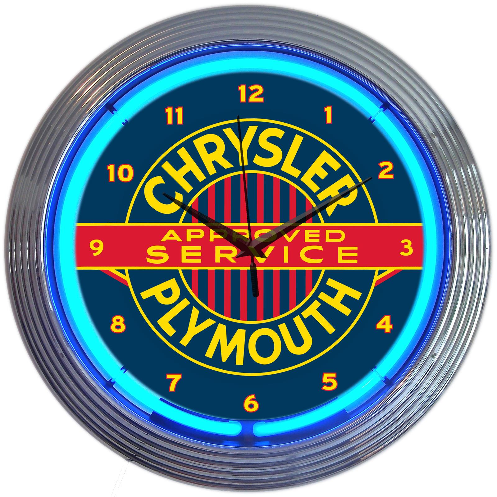 Summit Gifts 8CRYPL Chrysler Plymouth Approved Service Neon Wall Clock