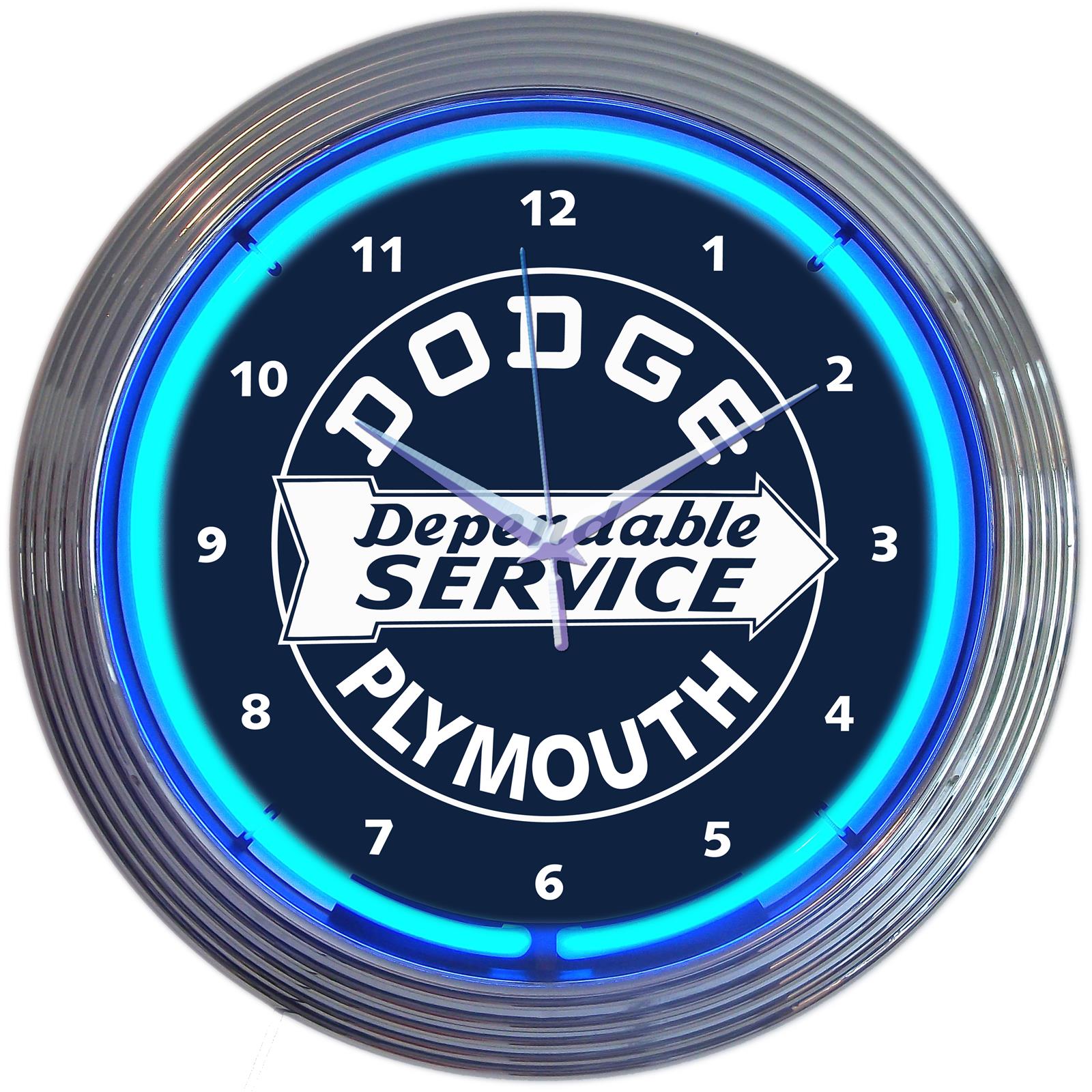 Summit Gifts 8DODGE Dodge Plymouth Dependable Service Neon Wall Clock