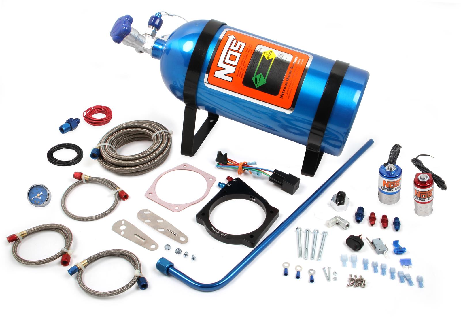 NOS GM EFI Wet Nitrous Plate Systems 05162NOS Oxide System, EFI, Wet, Cable Throttle Body,102/105mm, 10 lb. Bottle, LS Engines, Blue, Kit