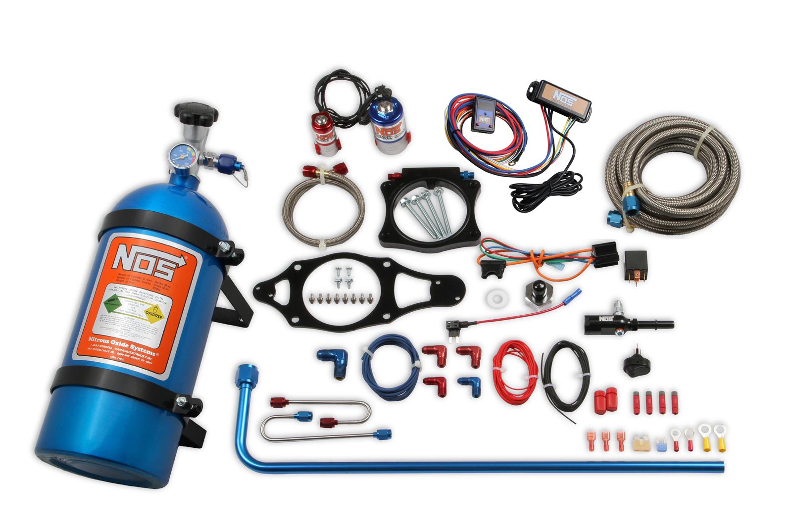 NOS GM EFI Wet Nitrous Plate Systems 05218NOS Oxide System, EFI, Wet, Cable Throttle Body, 88mm, 10 lb. Bottle, Chevrolet, LT, Blue, Kit thumbnail 2
