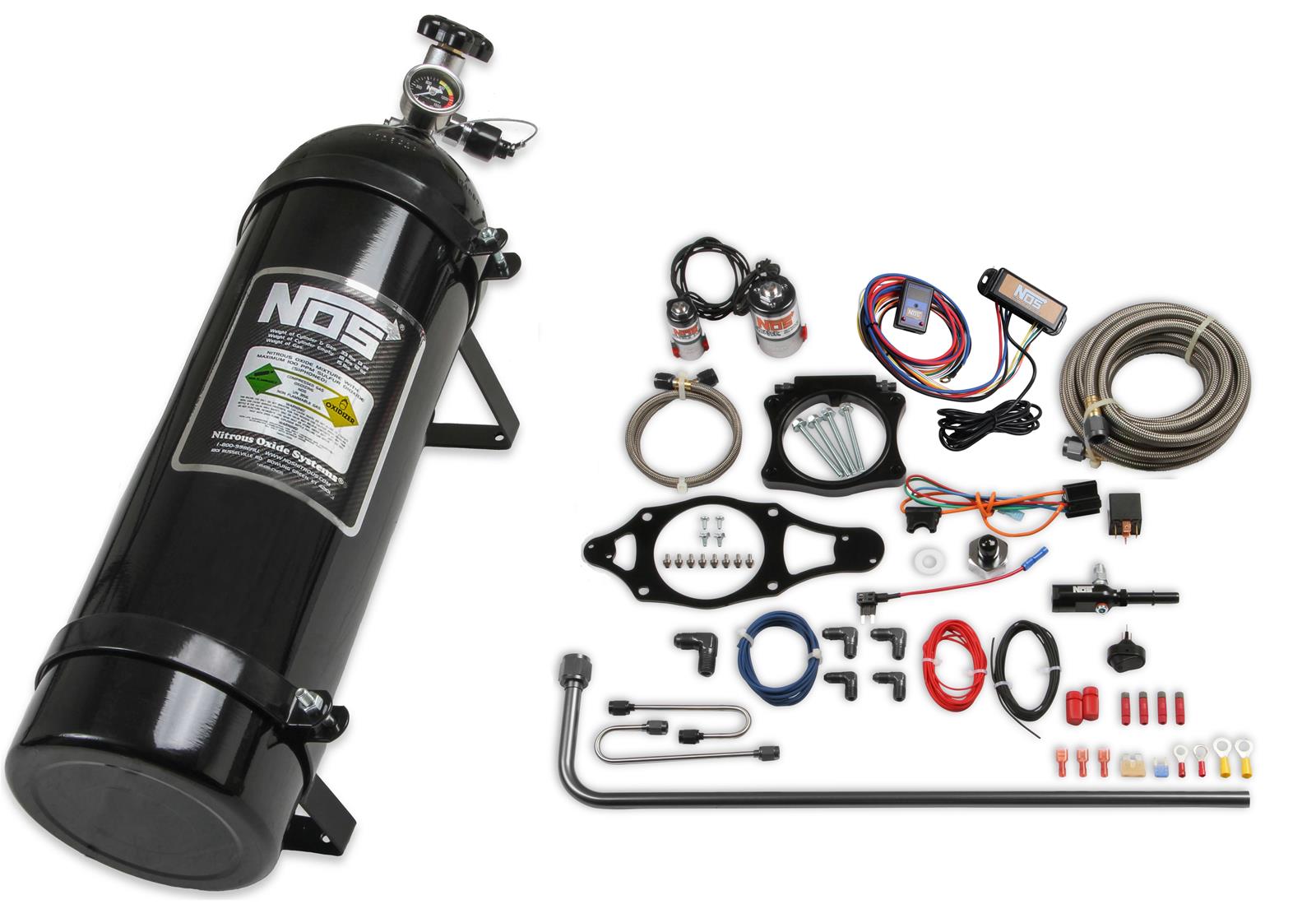 NOS GM EFI Wet Nitrous Plate Systems 05219BNOS Oxide System, EFI, Wet, Cable Throttle Body, 88mm, 15 lb. Bottle, Chevrolet, LT, Black, Kit thumbnail 4