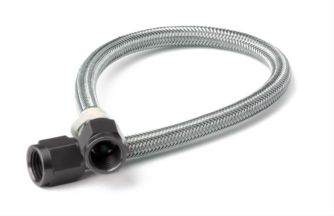 NOS Stainless Steel Braided Hoses 15340BNOS Hose, Steel, -4 AN Female End, Black, -3 AN Female End, Black, 12 in. Length, Each