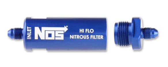 NOS Nitrous and Fuel Filters 15551NOS Filter, In-Line, -4 AN to -4 AN, 140 Micron, Billet Aluminum, Blue Anodized, Each thumbnail 7