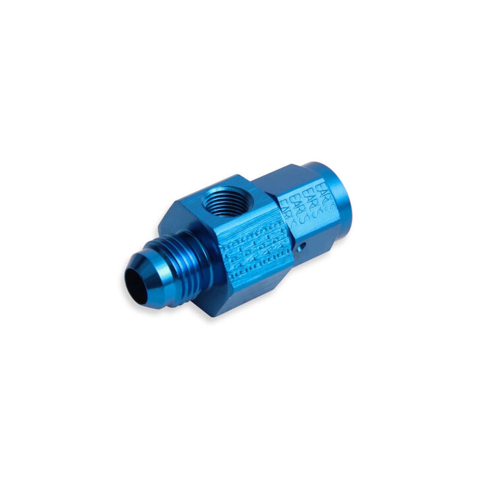 NOS Bottle Gauge Adapters 16103NOS Fitting, Adapter, Gauge, Aluminum, Blue Anodzed, Swivel-Type, -4 AN Male to -4 AN Female, 1/8 in. NPT Port, Each