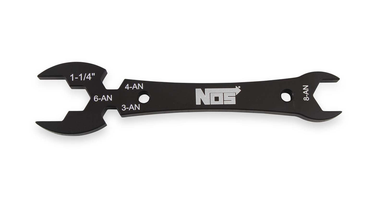 NOS Nitrous Oxide Bottle Nut Wrenches 16132NOS Wrench, For Nuts, Aluminum, Black Anodized, Additional -3 AN, -4 AN, -6 AN and -8 AN Openings, Each