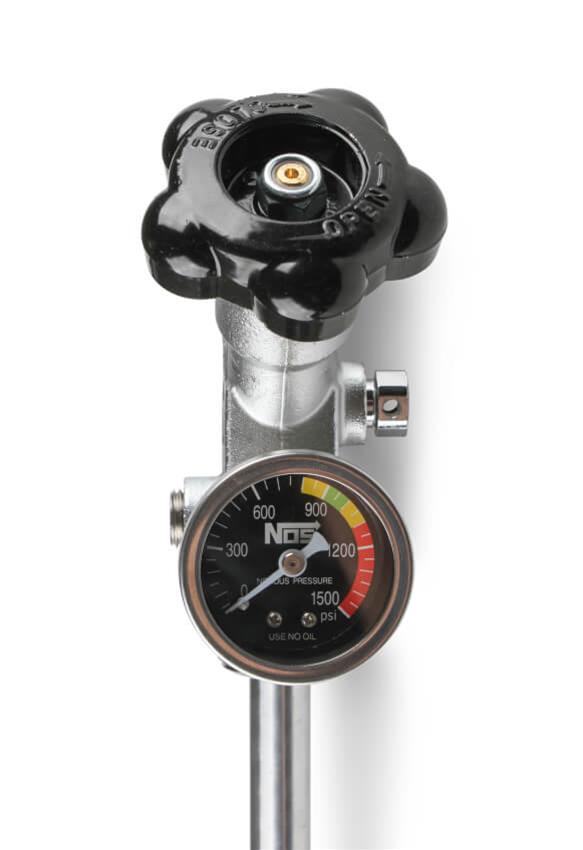NOS Super Hi-Flo Bottle Valve Assemblies 16137ABNOS Nitrous Valve, 10 lbs. Bottle, Hi-Flow Valve, Siphon Tube, Black Pressure Gauge, Kit thumbnail 8