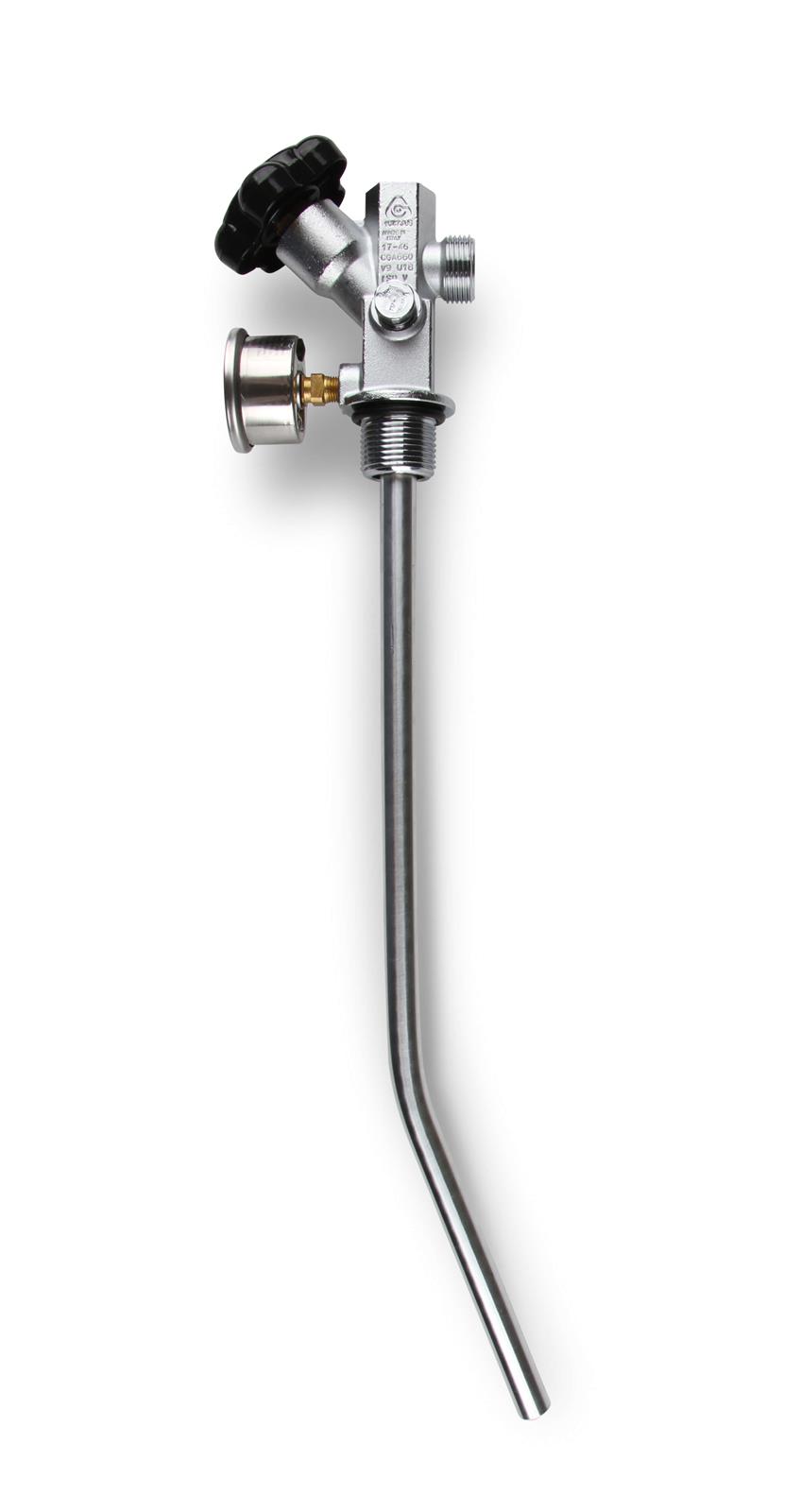NOS Super Hi-Flo Bottle Valve Assemblies 16137ABNOS Nitrous Valve, 10 lbs. Bottle, Hi-Flow Valve, Siphon Tube, Black Pressure Gauge, Kit thumbnail 7
