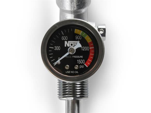 NOS Super Hi-Flo Bottle Valve Assemblies 16137ABNOS Nitrous Valve, 10 lbs. Bottle, Hi-Flow Valve, Siphon Tube, Black Pressure Gauge, Kit thumbnail 9