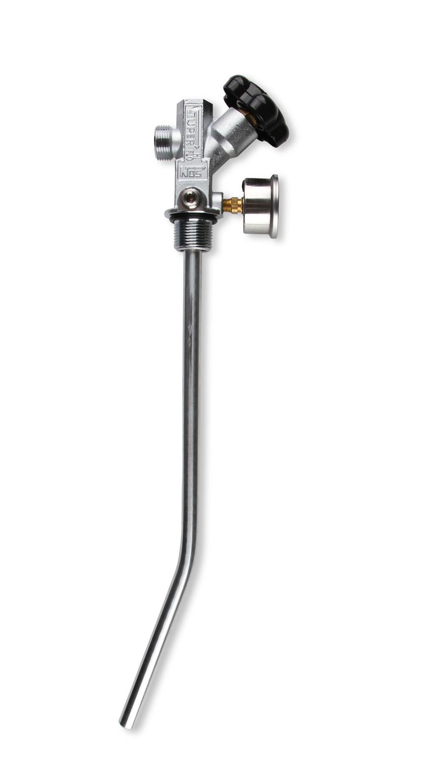 NOS Super Hi-Flo Bottle Valve Assemblies 16137ABNOS Nitrous Valve, 10 lbs. Bottle, Hi-Flow Valve, Siphon Tube, Black Pressure Gauge, Kit thumbnail 6