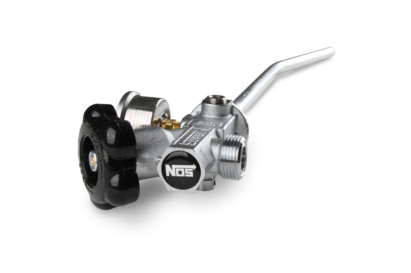 NOS Super Hi-Flo Bottle Valve Assemblies 16137ABNOS Nitrous Valve, 10 lbs. Bottle, Hi-Flow Valve, Siphon Tube, Black Pressure Gauge, Kit thumbnail 3