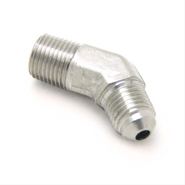 Nitrous Outlet AN to NPT Adapter Fittings 00-01250-B Fitting, Adapter, NPT, 45 Degree, Aluminum, Nickel Plated, -3 AN, 1/8 in. NPT, Each thumbnail 2