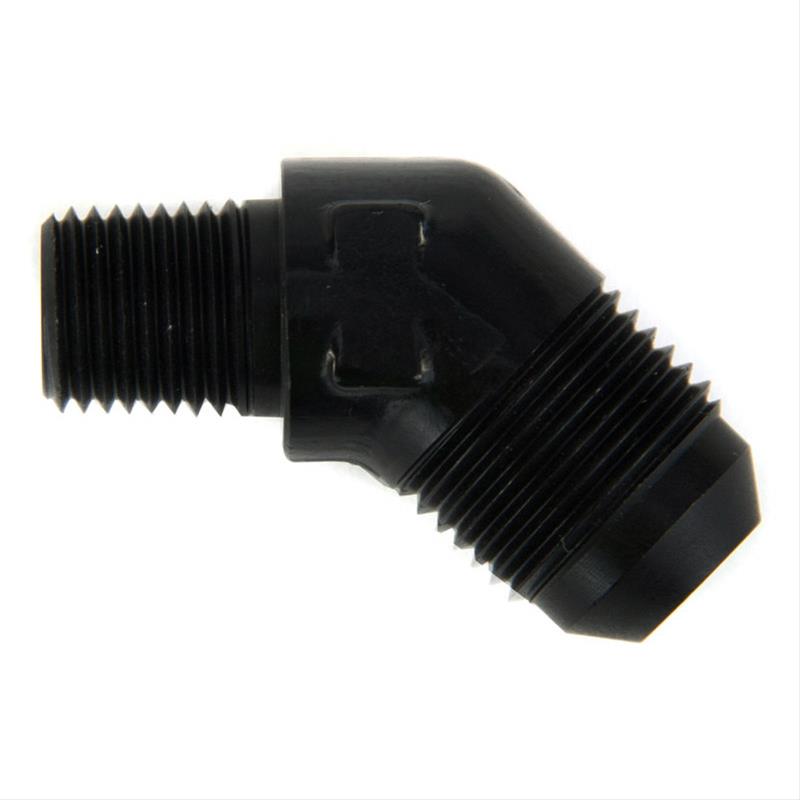 Nitrous Outlet AN to NPT Adapter Fittings 00-01256 Fitting, Adapter, NPT, 45 Degree, Aluminum, Black Anodized, -8 AN, 1/4 in. NPT, Each