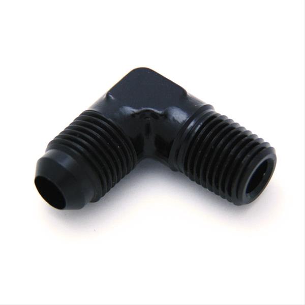 Nitrous Outlet AN to NPT Adapter Fittings 00-01355 Fitting, Adapter, NPT, 90 Degree, Aluminum, Black Anodized, -6 AN, 1/4 in. NPT, Each thumbnail 2