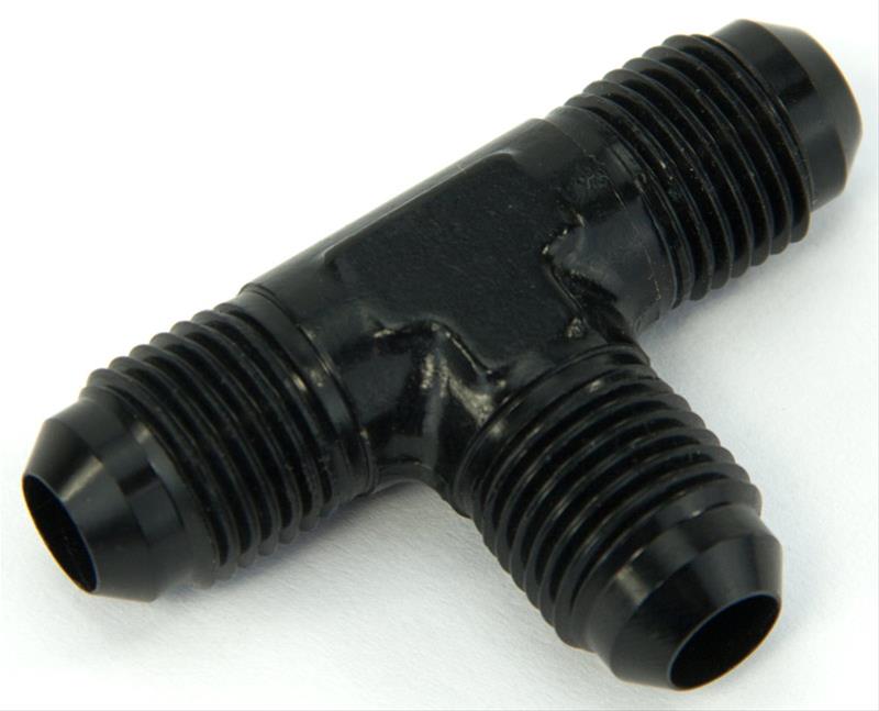 Nitrous Outlet Tee Fittings 00-01436 Fittings, Aluminum, Black Anodized, -6 AN Male Threads, Each thumbnail 2