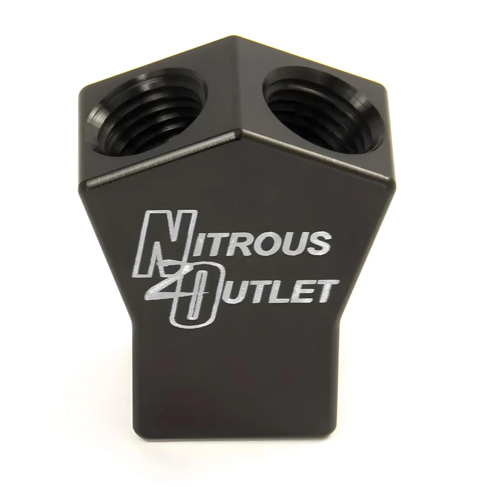 Nitrous Outlet Distribution Blocks 00-01710 High Flow Y Block, With 1/4NPT Inlet And 1/4NPT Outlets