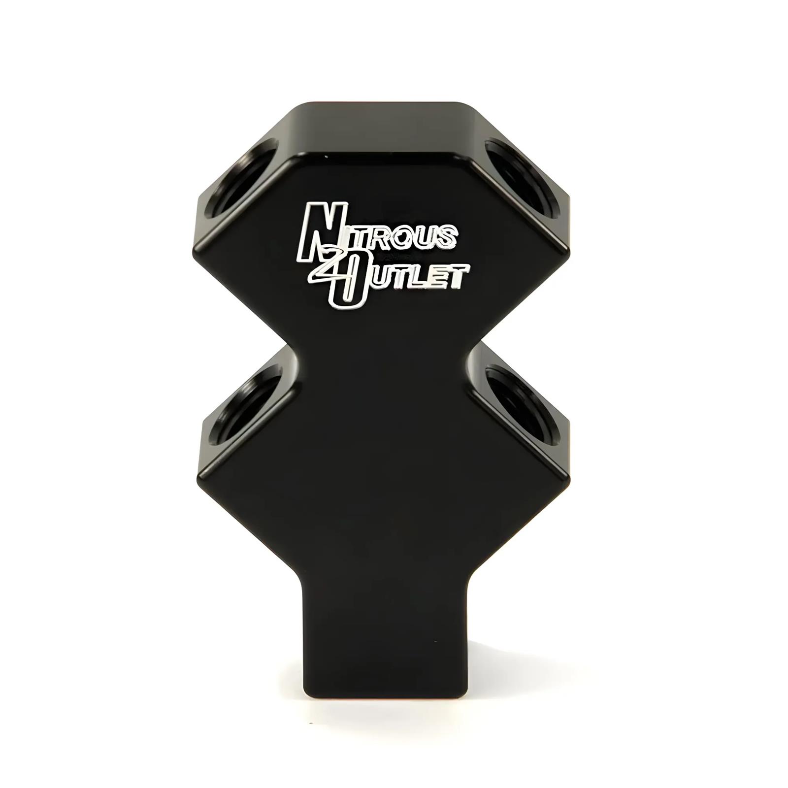 Nitrous Outlet Distribution Blocks 00-01711 High Flow Stacked Y Block 1/4 NPT inlet and 1/4 NPT outlets