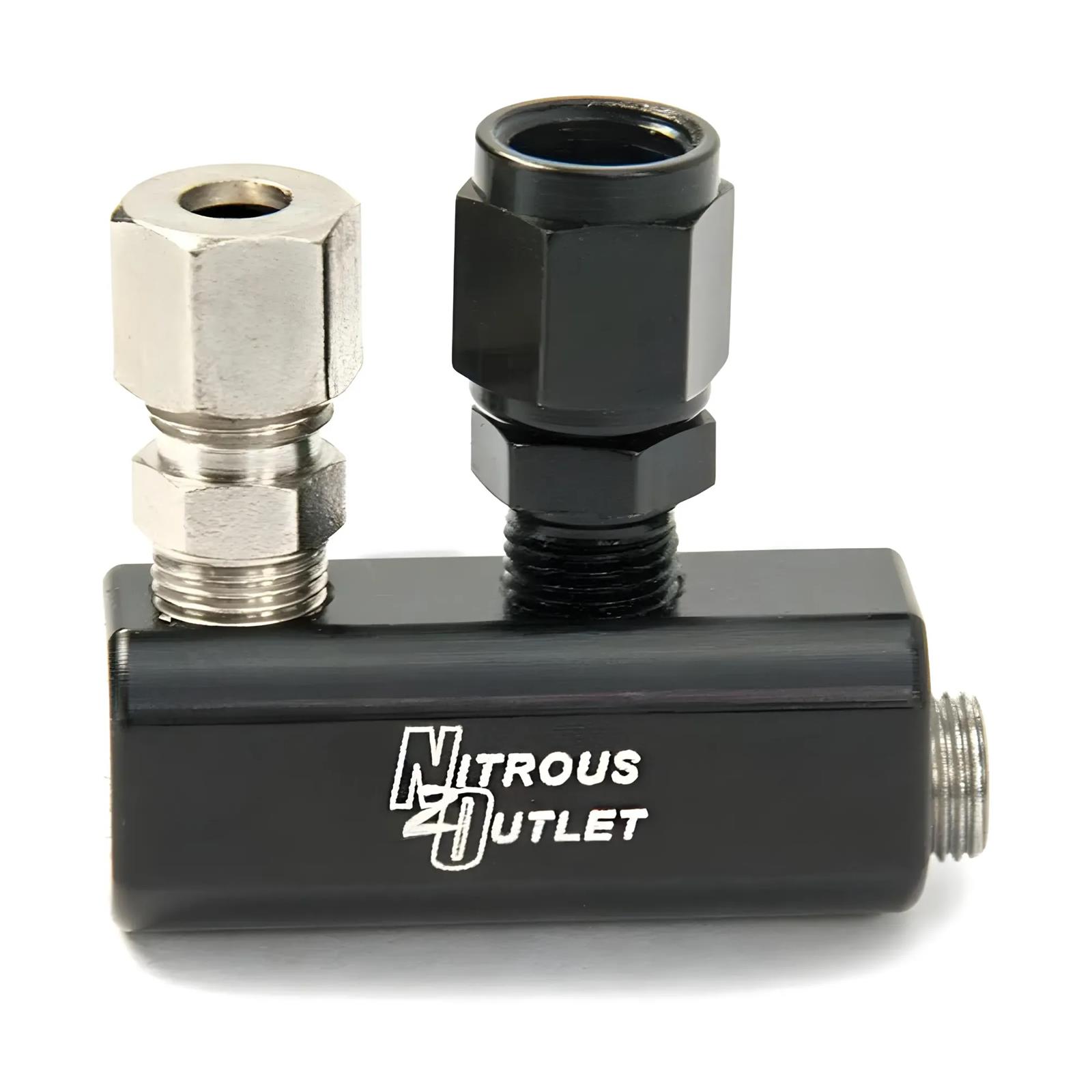 Nitrous Outlet Fuel Rail Distribution Blocks 00-01803 Fitting, Rail, GM EFI Block, Two 1/8 in. NPT x -4 AN fittings Included, Each