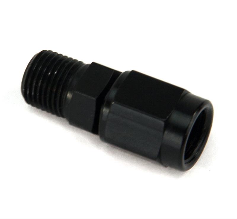 Nitrous Outlet AN to NPT Adapter Fittings 00-01900 Fitting, Adapter, NPT, Straight, Aluminum, Black Anodized, -3 AN, 1/8 in. NPT, Swivel, Each thumbnail 2