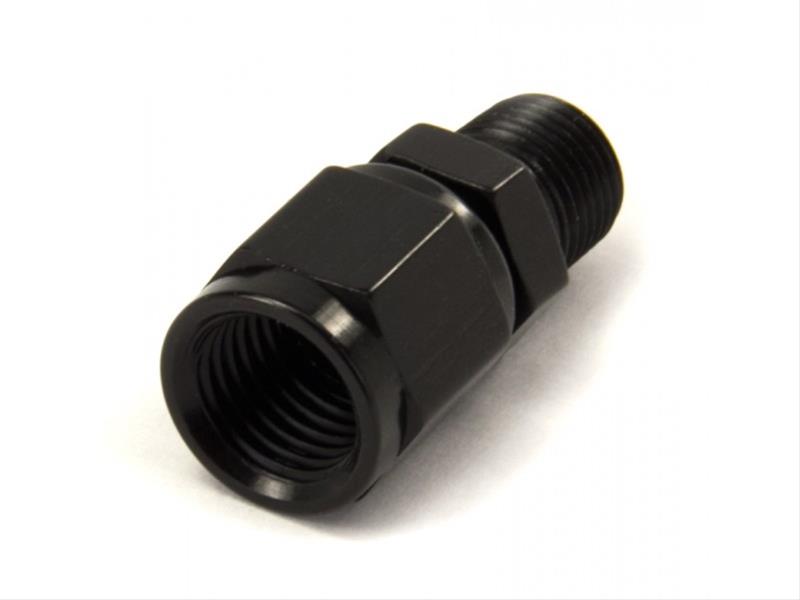 Nitrous Outlet AN to NPT Adapter Fittings 00-01902 Fitting, Adapter, NPT, Straight, Aluminum, Black Anodized, -6 AN, 1/8 in. NPT, Swivel, Each thumbnail 2