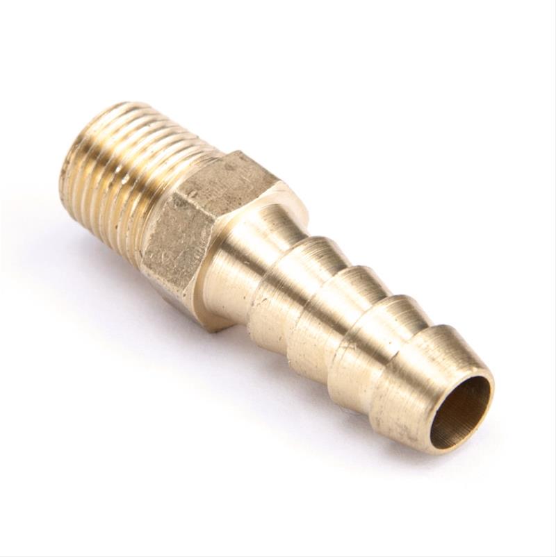 Nitrous Outlet NPT to Hose Barb Fittings 00-01920-B Fitting, Adapter, Barb, Straight, Brass, Natural, 1/8 in. NPT, 5/16 in. Barb, Each thumbnail 2