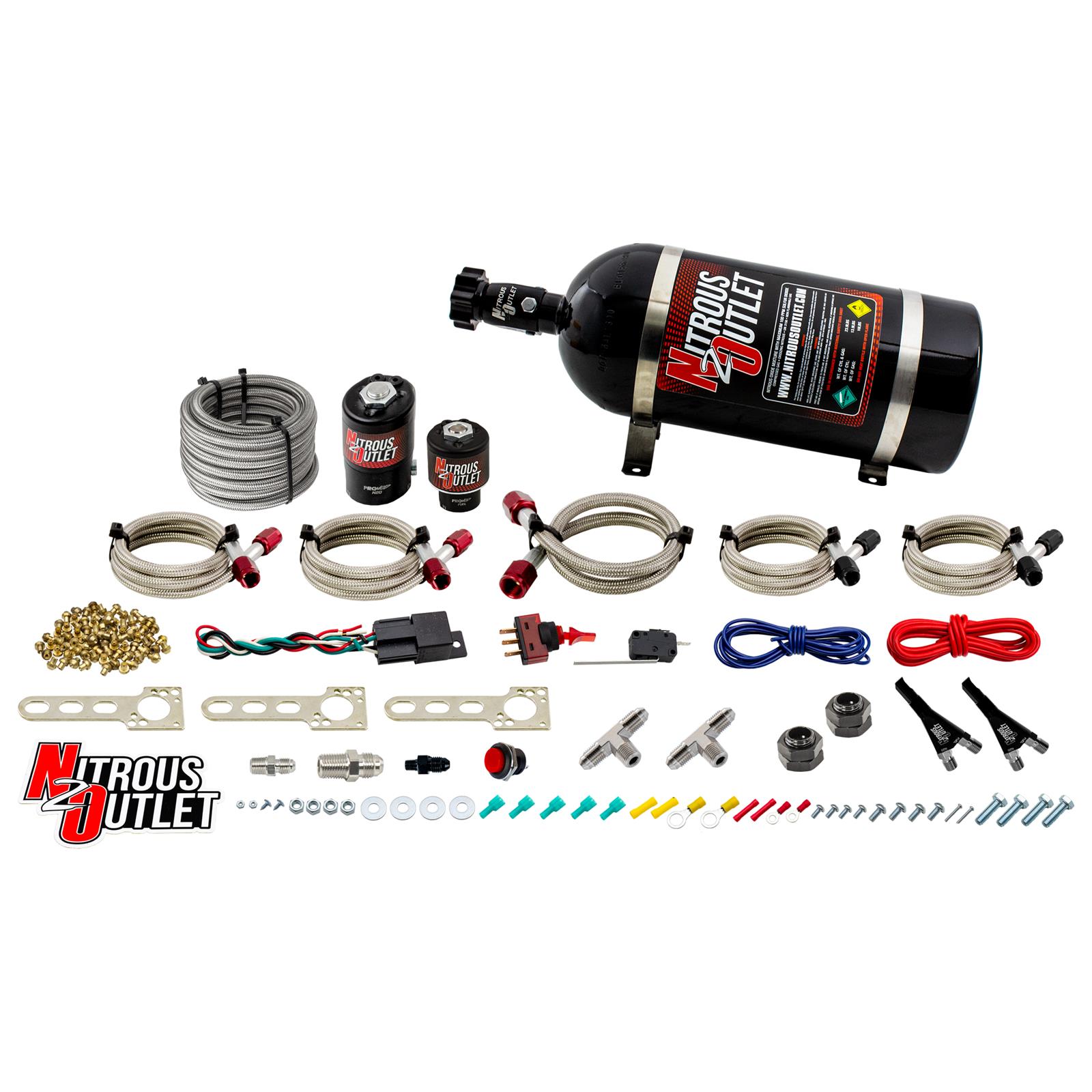 Nitrous Outlet EFI Dual Nozzle Systems 00-10012-10 Ford System (10lb Bottle)
