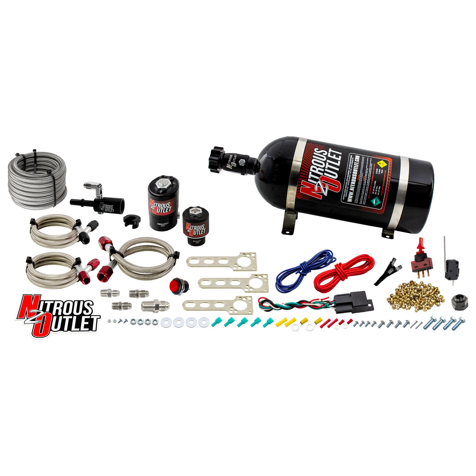Nitrous Outlet EFI Single Nozzle Systems 00-10016-10 11-14 Ford Mustang System (10lb Bottle)
