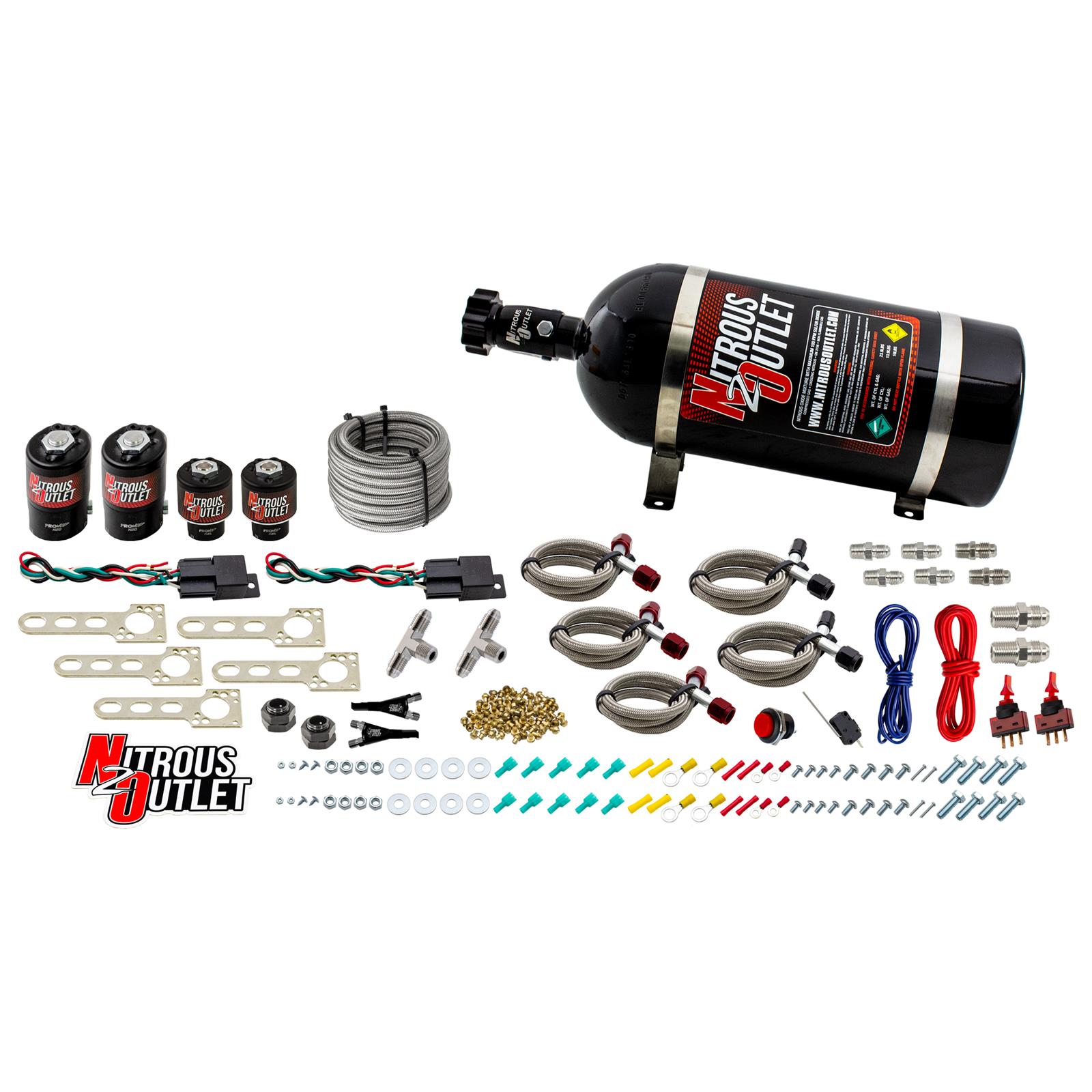 Nitrous Outlet EFI Dual Stage Single Nozzle Systems 00-10033-10 Import System (10lb Bottle)