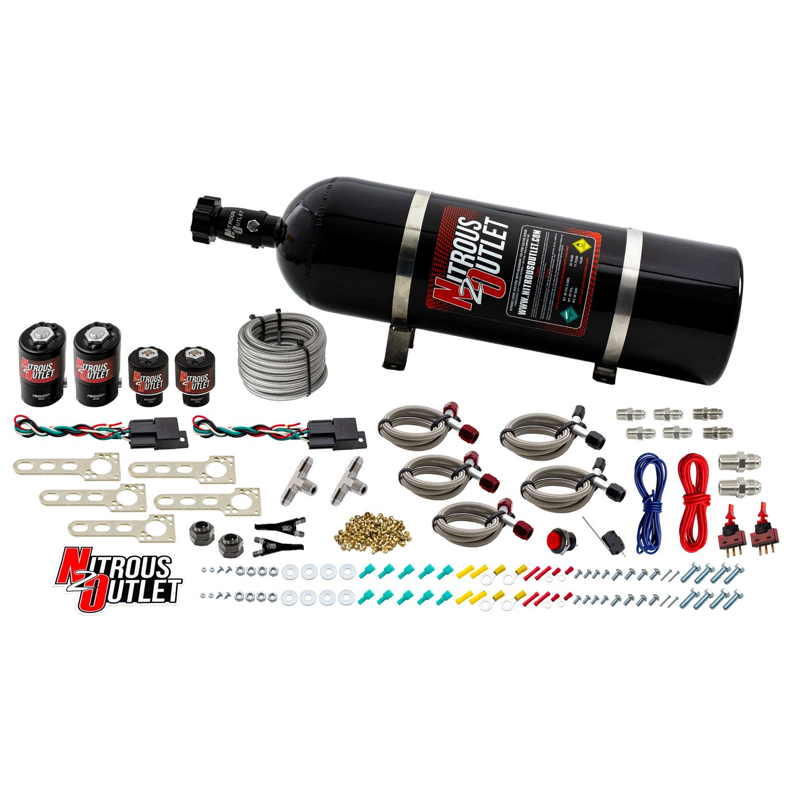 Nitrous Outlet EFI Dual Stage Single Nozzle Systems 00-10033-15 Import System (15lb Bottle)