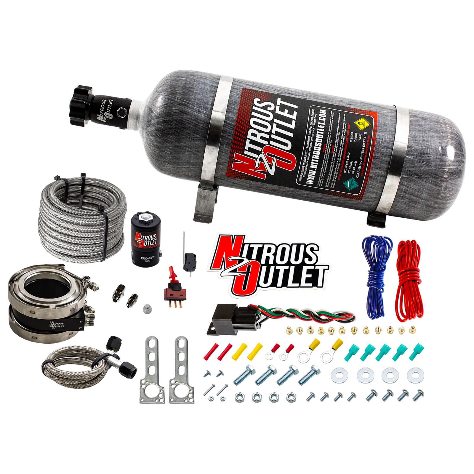 Nitrous Outlet Oxide Systems 00-10051-12 Systems, Interspooler 3" Boosted Dry Collar System (50-400HP)(12lb Bottle)